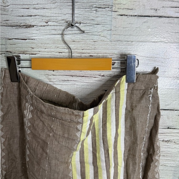 J. Jill linen striped Brown and Yellow Women's Skirt size medium - Picture 3 of 6